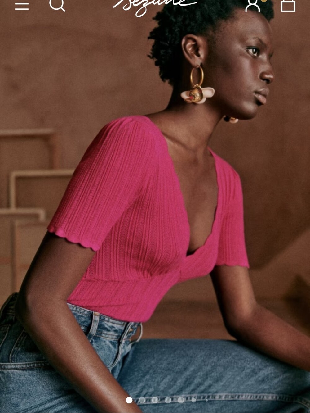 Sezane Cloe Jumper Fuschia Medium NWOT